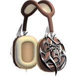 Chrome Cyber Modern Headphones (Brown&Beige)