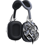 Chrome Cyber Modern Headphones (Faded Blue)