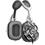 Chrome Cyber Modern Headphones (Metal)