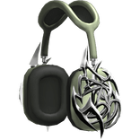 Chrome Cyber Modern Headphones (Sage Green)