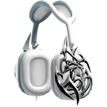 Chrome Cyber Modern Headphones (Sky Blue)