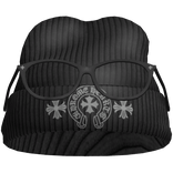 Chrome Drip Y2K 2000s Beanie w/ Glasses Black