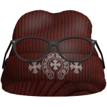 Chrome Drip Y2K 2000s Beanie w/ Glasses Red