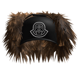 Chrome Fur Lined Trapper Hat Black and Brown