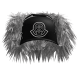 Chrome Fur Lined Trapper Hat Black and White