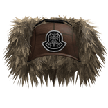Chrome Fur Lined Trapper Hat Dark Brown and Beige