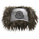 Chrome Fur Lined Trapper Hat White and Beige