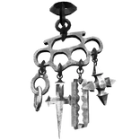  Chrome Gothic Brass Knuckle Keychain (Back)