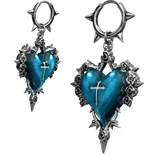Chrome Hearts Blue Heart Cross Earrings