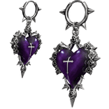 Chrome Hearts Purple Heart Cross Earrings