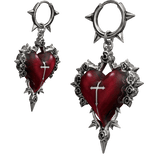 Chrome Hearts Red Heart Cross Earrings