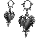 Chrome Hearts White Heart Cross Earrings