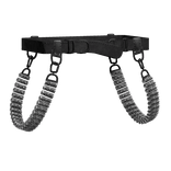 Chrome Roller Suspender Waist Straps Black