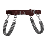 Chrome Roller Suspender Waist Straps Red