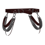 Chrome Roller Suspender Waist Straps Red