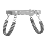 Chrome Roller Suspender Waist Straps White