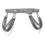 Chrome Roller Suspender Waist Straps White