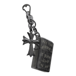 Chrome Silver Cross Keychain