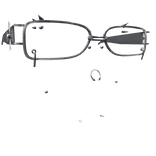 Chrome Silver Glasses with Piercings