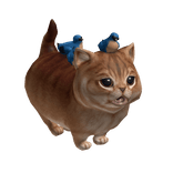 Chubby Orange Cat Bird Bus