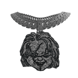 Chucky doll chain iced out silver w cuban link