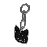 Classic Cat Sticker Keychain (Black)
