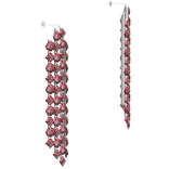 Classy Luxury Drop Ruby Red Diamond Earrings