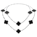 Clover Necklace Black
