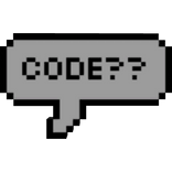 'code??' Text Speech Bubble