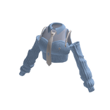 Cold Shoulder Cropped Zip Jacket (Light Blue)