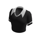 Collar Crop Tee Black