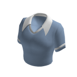 Collar Crop Tee Blue