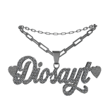 Collar de plata con diamantes DIOSAYT