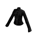 Collared Blouse with Chest Cutout (Black)