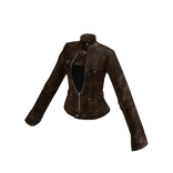 Collared Blouse with Chest Cutout (Brown)