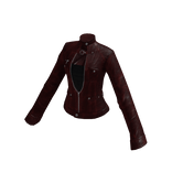 Collared Blouse with Chest Cutout (Burgundy)