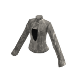 Collared Blouse with Chest Cutout (Gray)