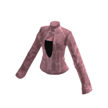 Collared Blouse with Chest Cutout (Pink)