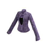 Collared Blouse with Chest Cutout (Purple)