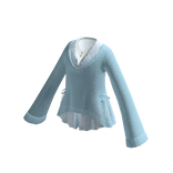 Collared Cardigan with Pockets (Light Blue)
