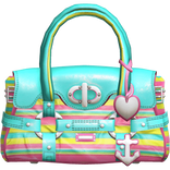 Colorful 2000s Designer Captain Bag Pink Stripes 