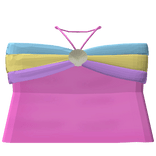 Colorful loose cutesy summer top with a seashell