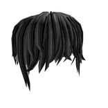 compressed black & white messy hair