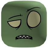 Confused Zombie Face [Moss Green]