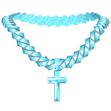 cool blue cross chain necklace