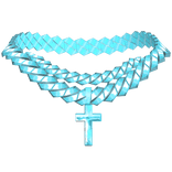 cool blue double cross chain necklace