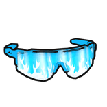 cool blue flaming cartoony tactical sunglasses