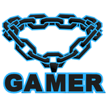 cool gamer cartoony blue chain necklace