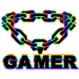 cool gamer cartoony rainbow chain necklace