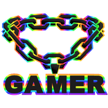 cool gamer cartoony rainbow chain necklace